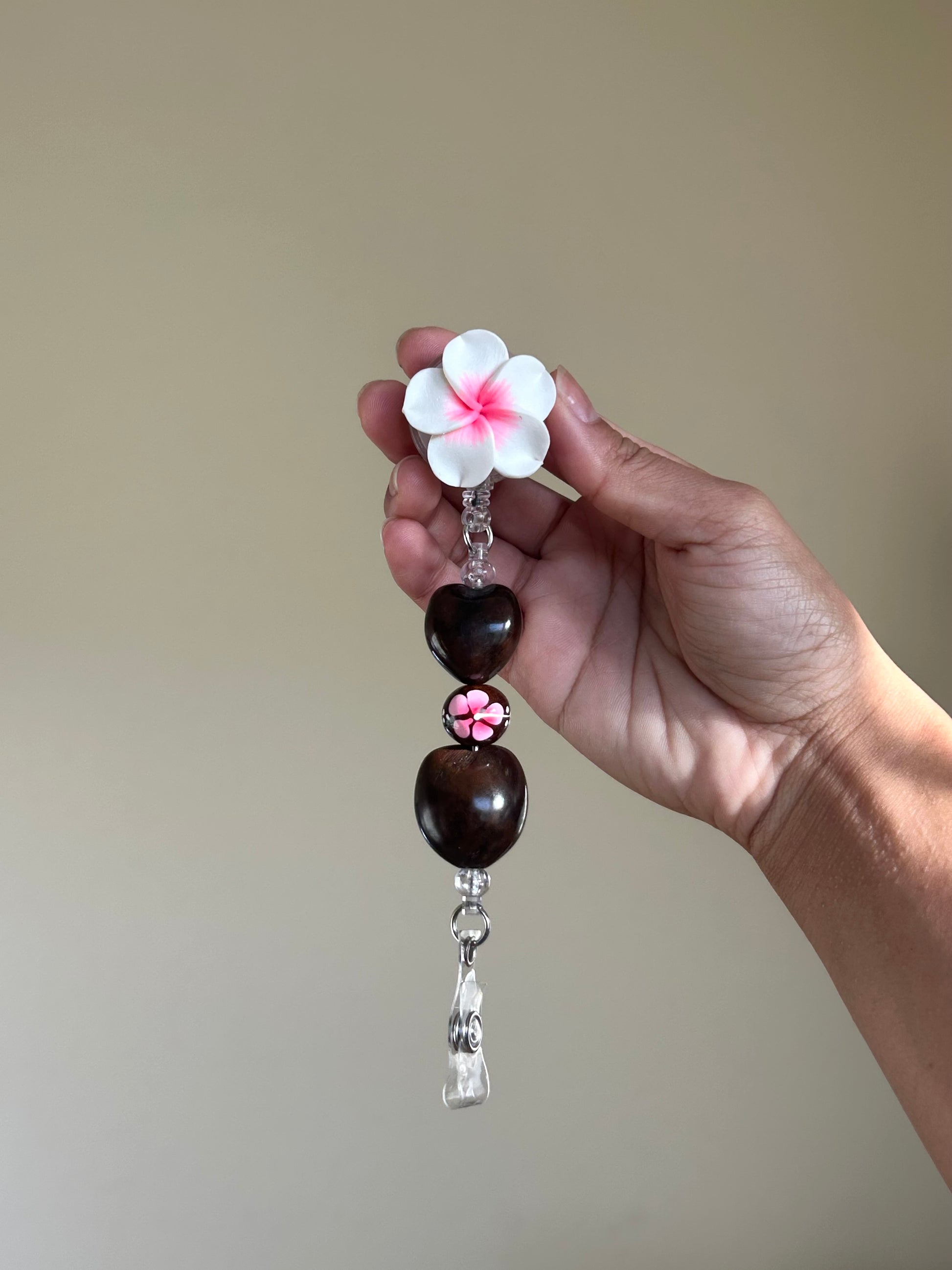 Floral Retractable ID Holder for Nurses & Professionals