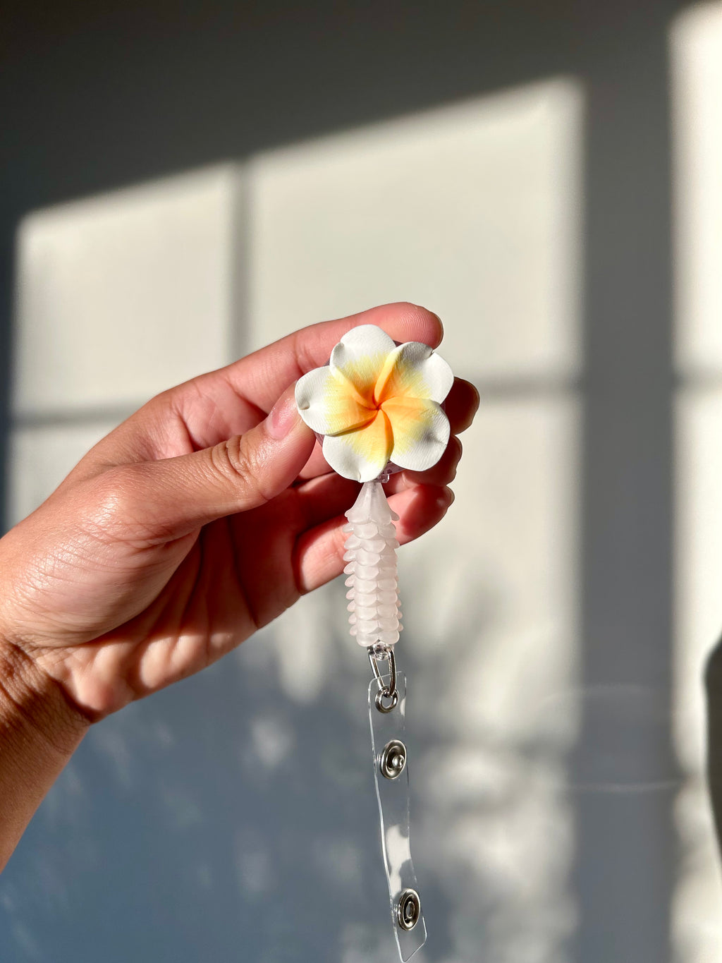 Yellow Mini Puakenikeni Lei Badge Reel