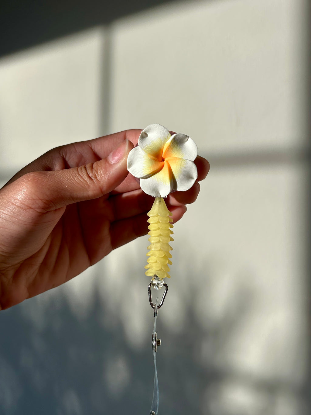 Yellow Mini Puakenikeni Lei Badge Reel