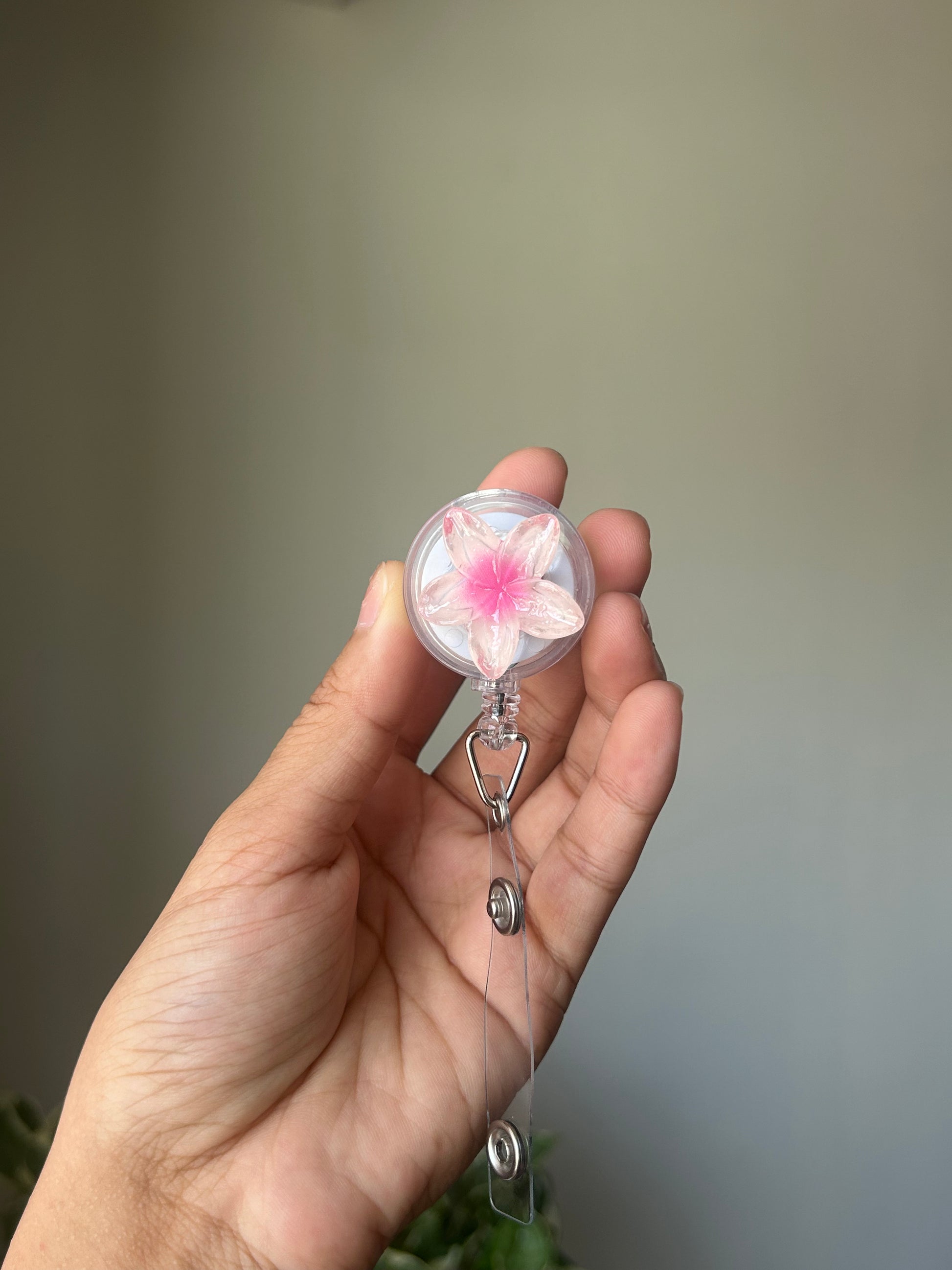 Light Pink Mini Plumeria Badge Reel