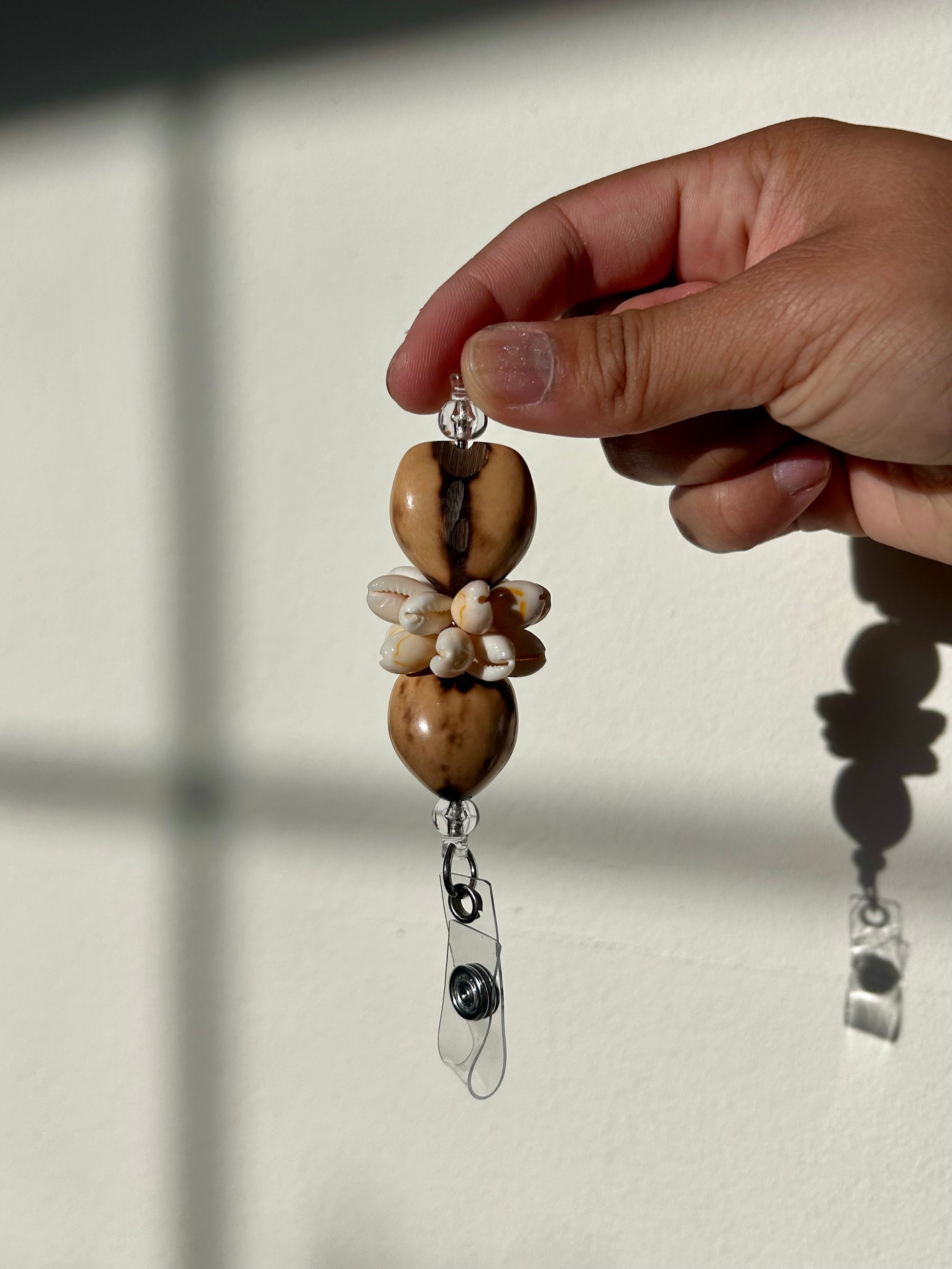 Plumeria Badge Reel Lei - Blue