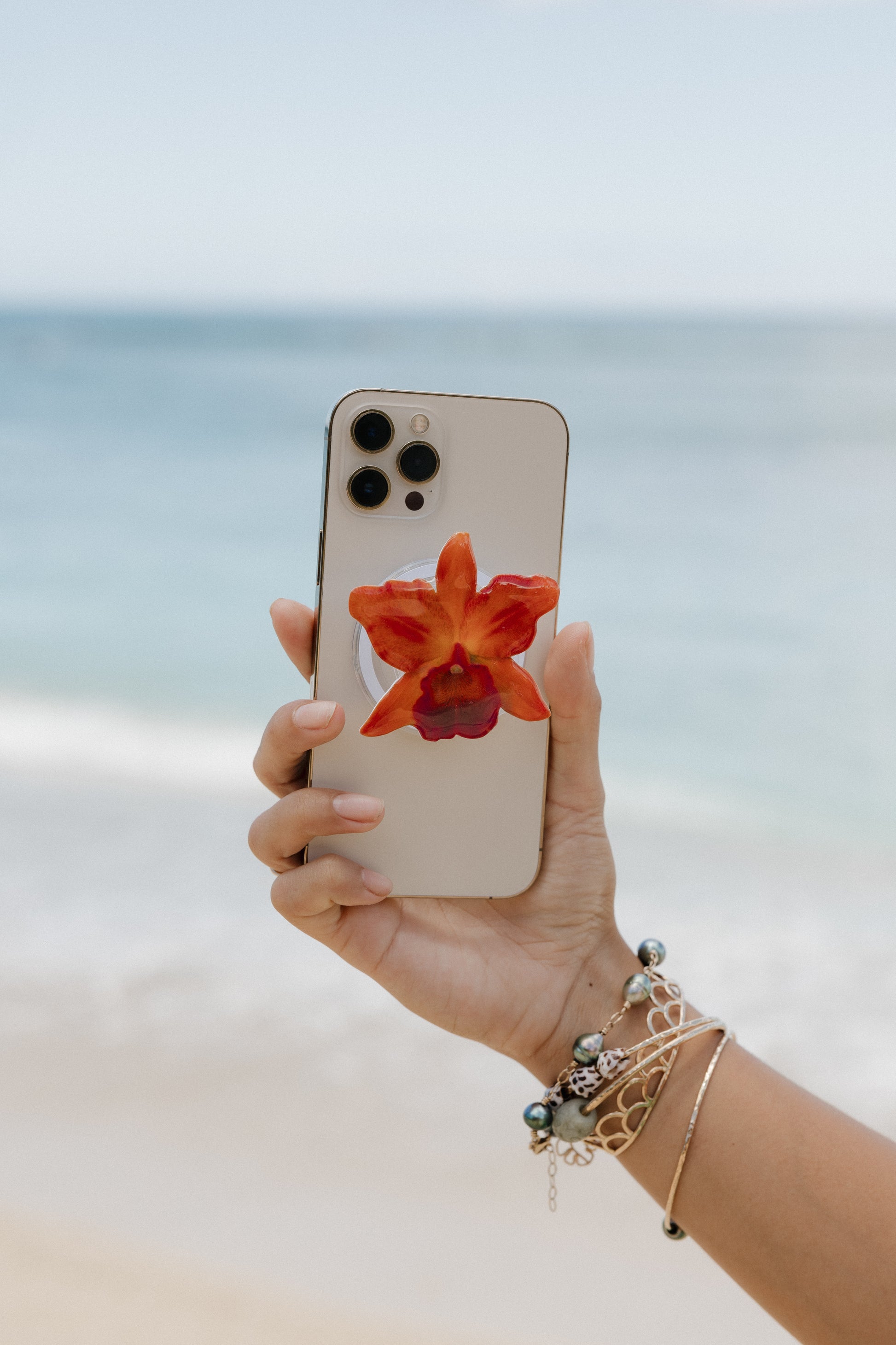 Orange Orchid Phone Grip