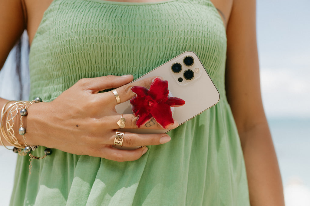 Maroon Orchid Phone Grip