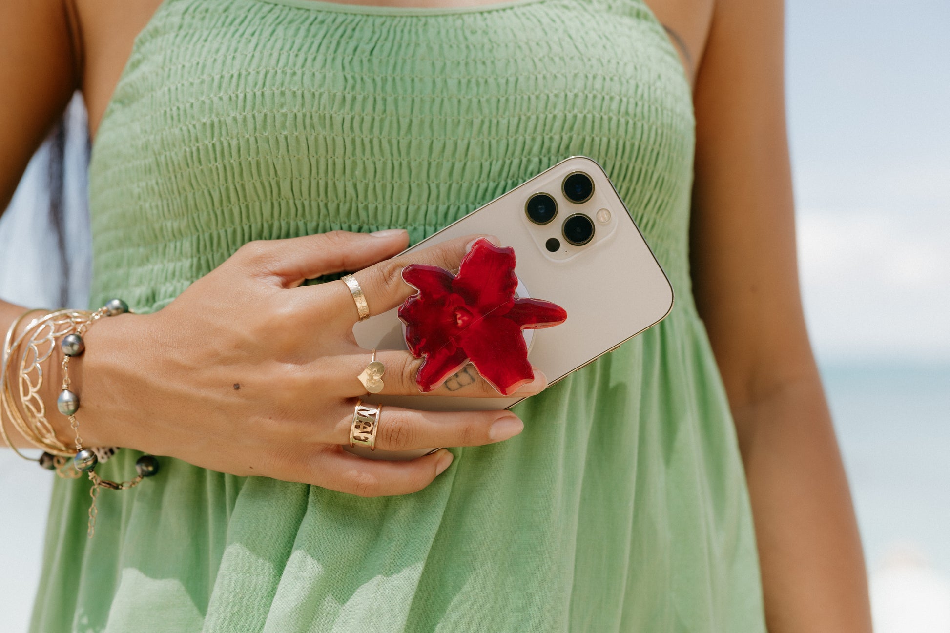 Maroon Orchid Phone Grip