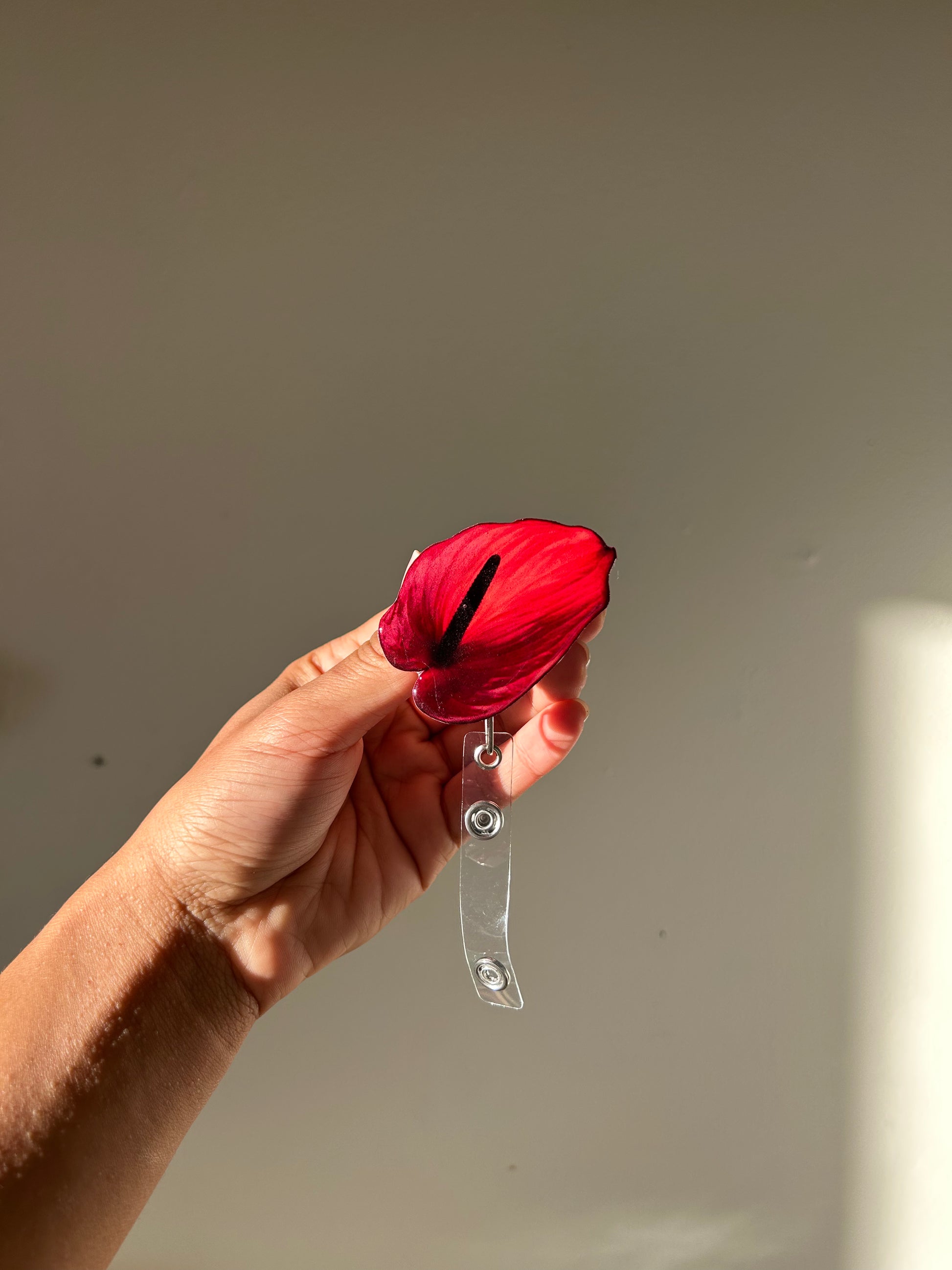 Purple Anthurium Badge Reel