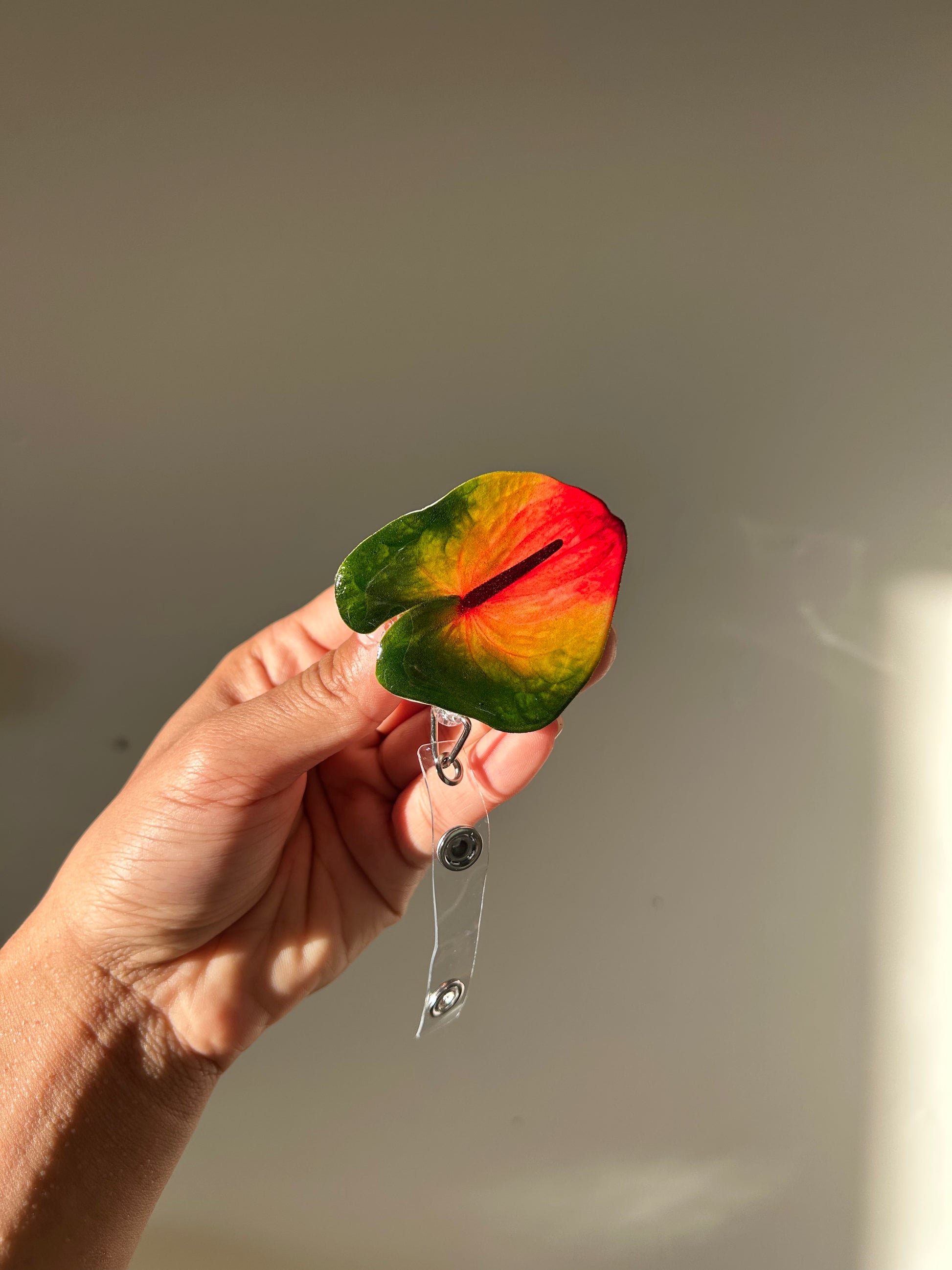 Strawberry Matcha Anthurium Badge Reel