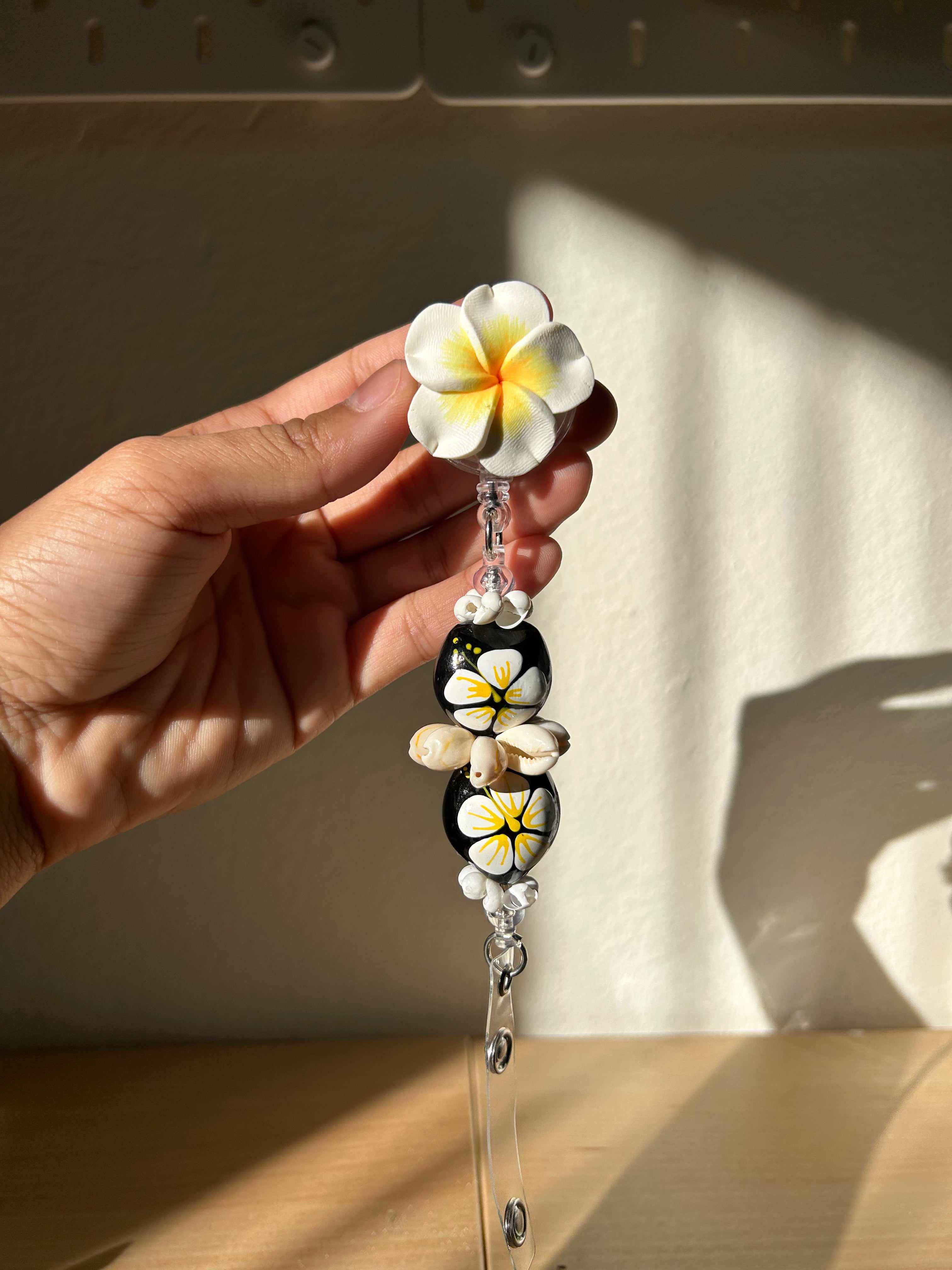 Yellow Kukui Nut Lei Badge Reel