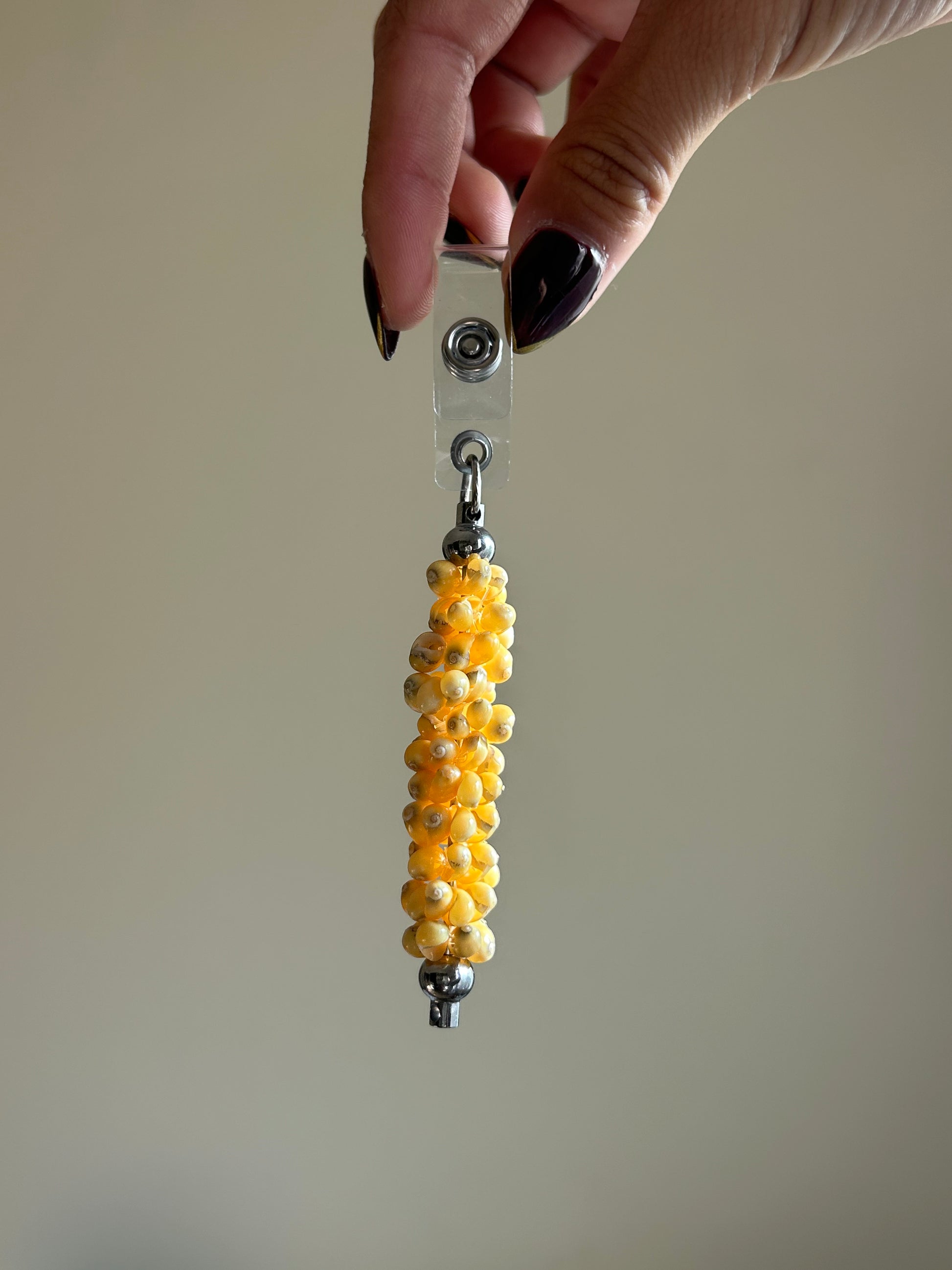 Plumeria Badge Reel Lei - Blue