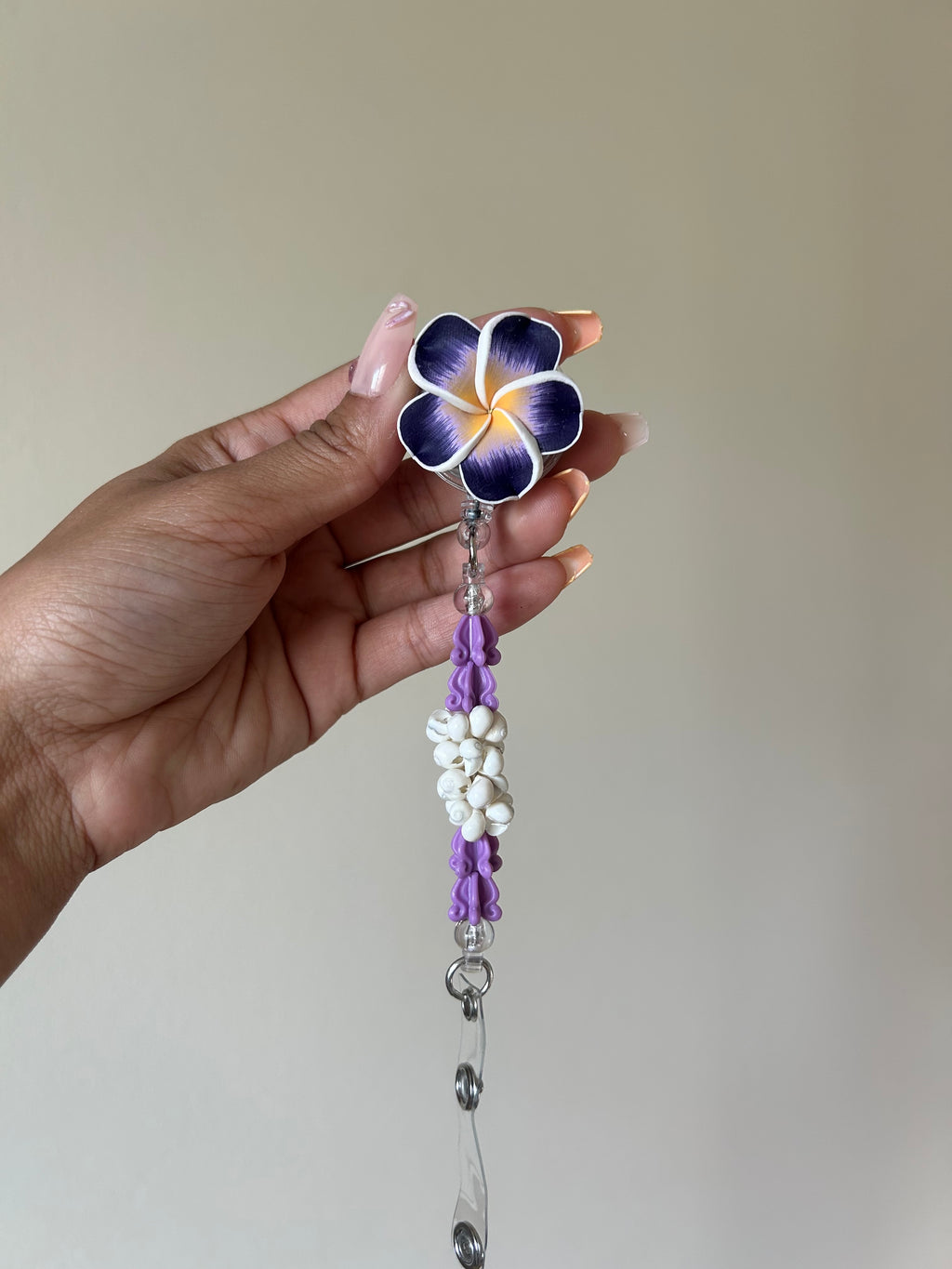 Purple Pua Kalaunu Badge Reel Lei