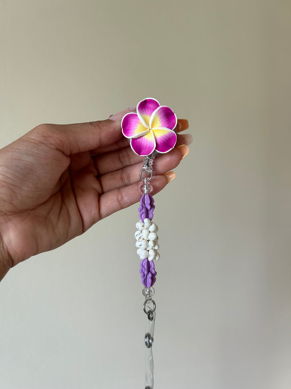 Purple Pua Kalaunu Badge Reel Lei