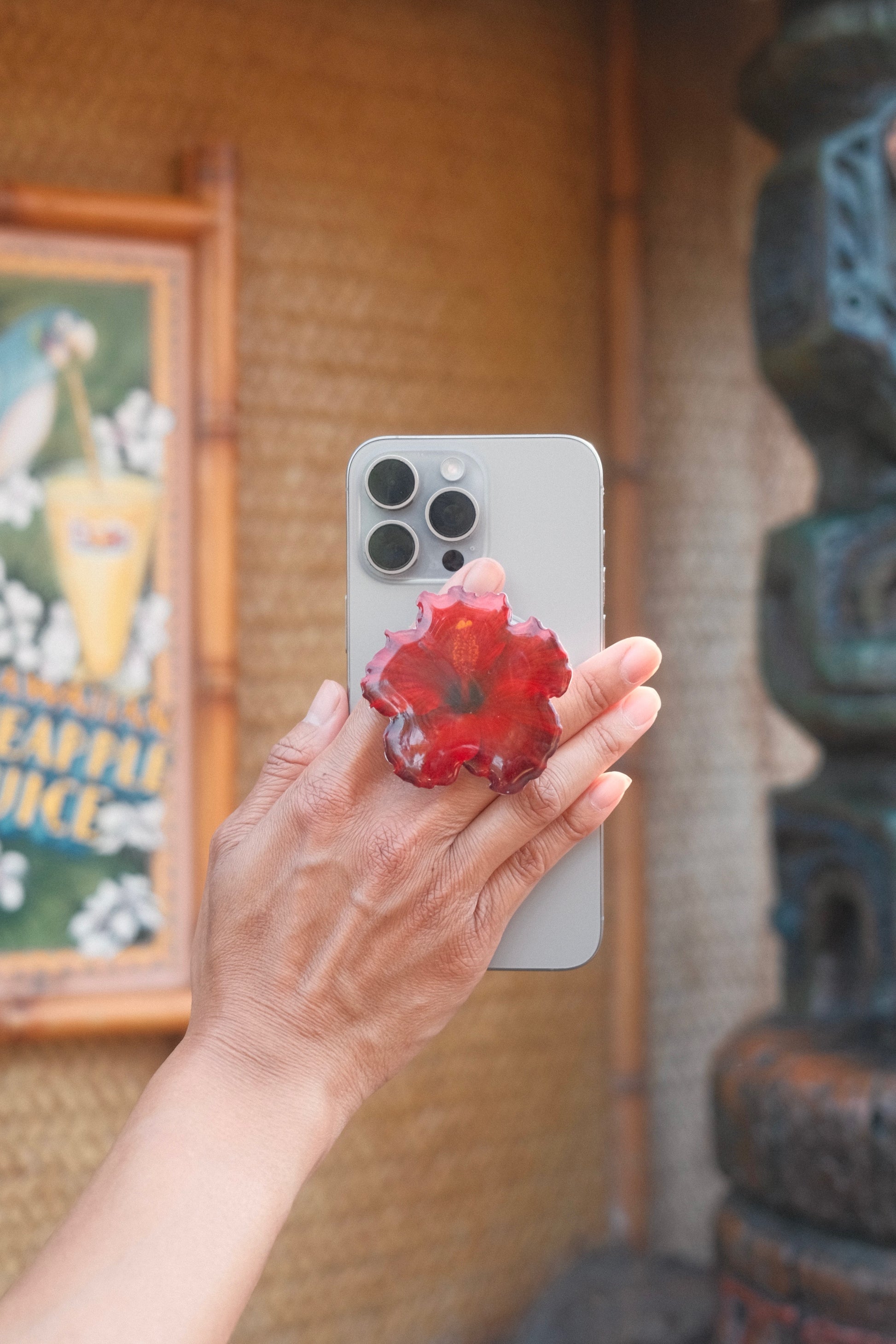 Red Hibiscus Phone Grip